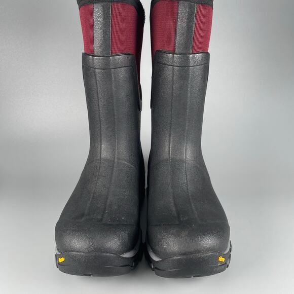 Original Muck Boot Women’s 6 Black Red Mid Waterproof Work Rain Winter Boots EUC - Picture 3 of 7